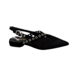 Slingback in camoscio con cinturino e borchie