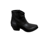 texano in nappa, occhielli e zip laterali, tacco 50mm
