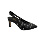 slingback in nappa, borchie frontali, allacciatura posteriore, tacco 75mm